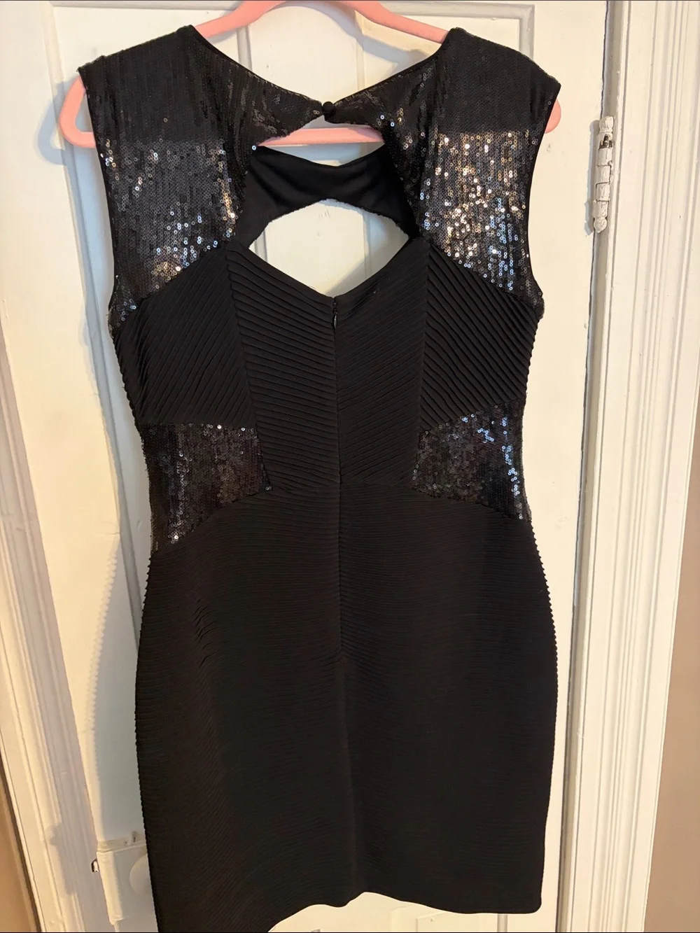Calvin Klein Black Sequin Cutout Mini Dress